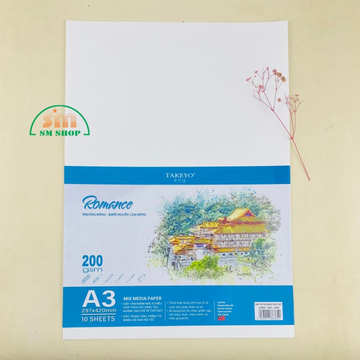 Giấy vẽ Takeyo Romance TMG-8375/ TMG-8364/ TMG-8365 200gsm 10 tờ