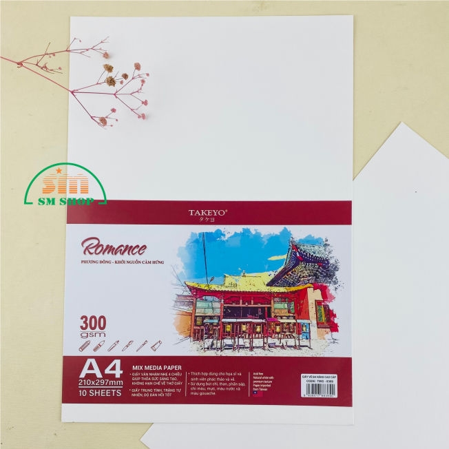Giấy vẽ Takeyo Romance TMG-8368/ TMG-8369/ TMG-8370  300gsm 10 tờ