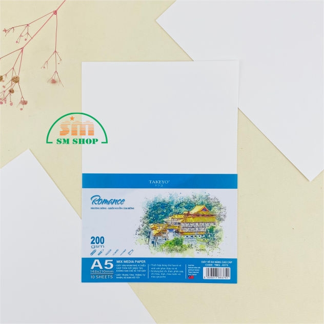 Giấy vẽ Takeyo Romance TMG-8375/ TMG-8364/ TMG-8365 200gsm 10 tờ