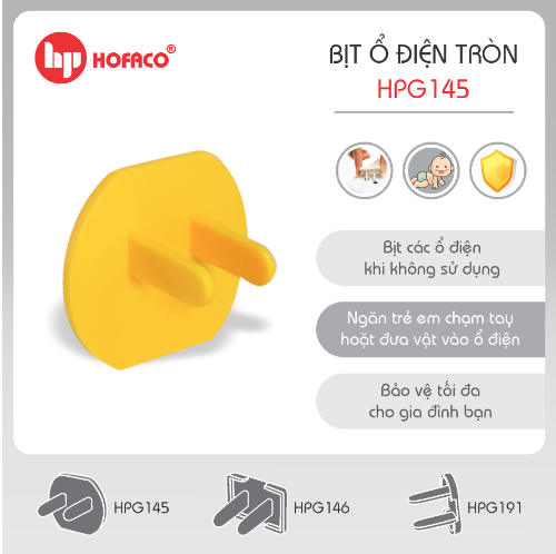 Bịt ổ điện tròn Hofaco HPG145 (10)