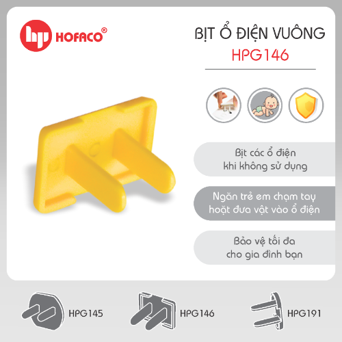 Bịt ổ điện vuông Hofaco HPG146 (10)