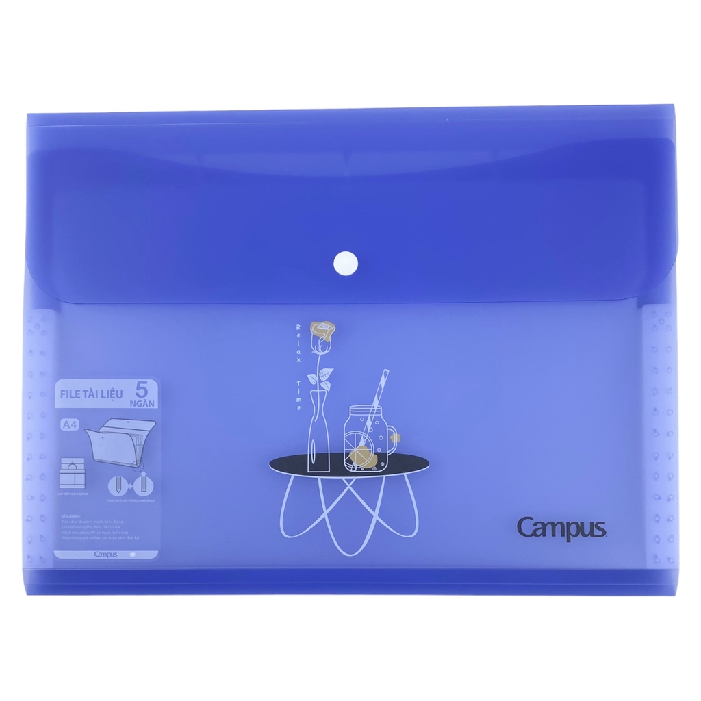Bìa tài liệu 5 ngăn Campus ngang A4