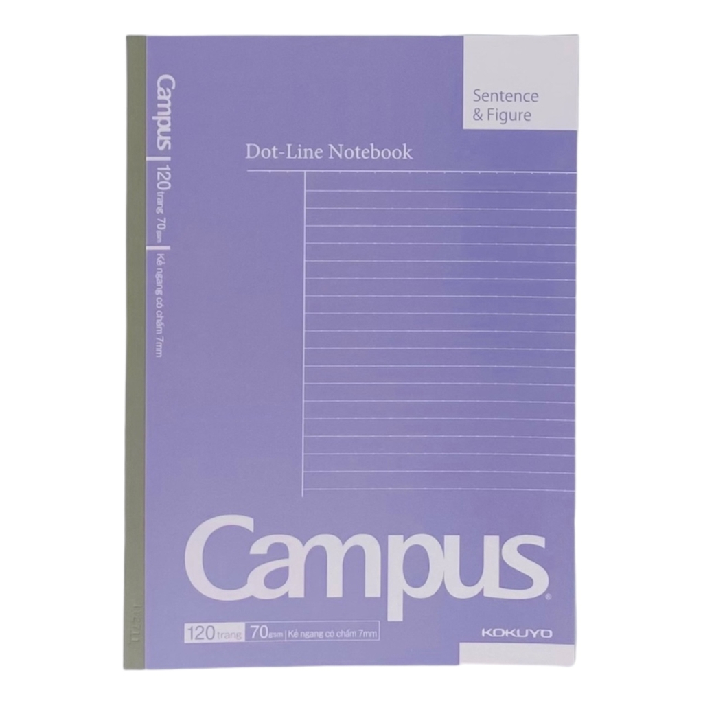 Tập sinh viên Campus Basic Notebook 120 trang 70gsm kẻ ngang dán gáy (10)