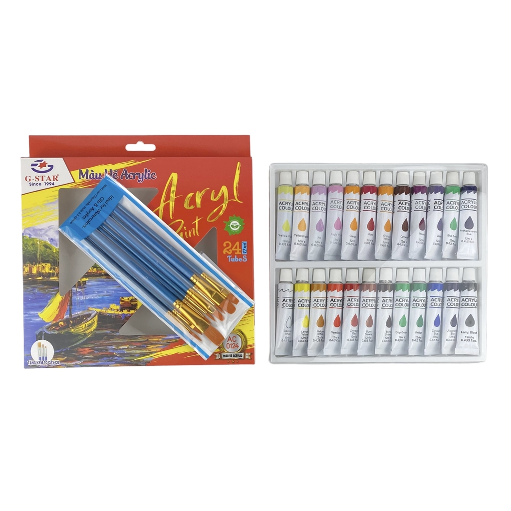 Màu Acrylic Gstar  AC-0124 12ml 24 màu (6)