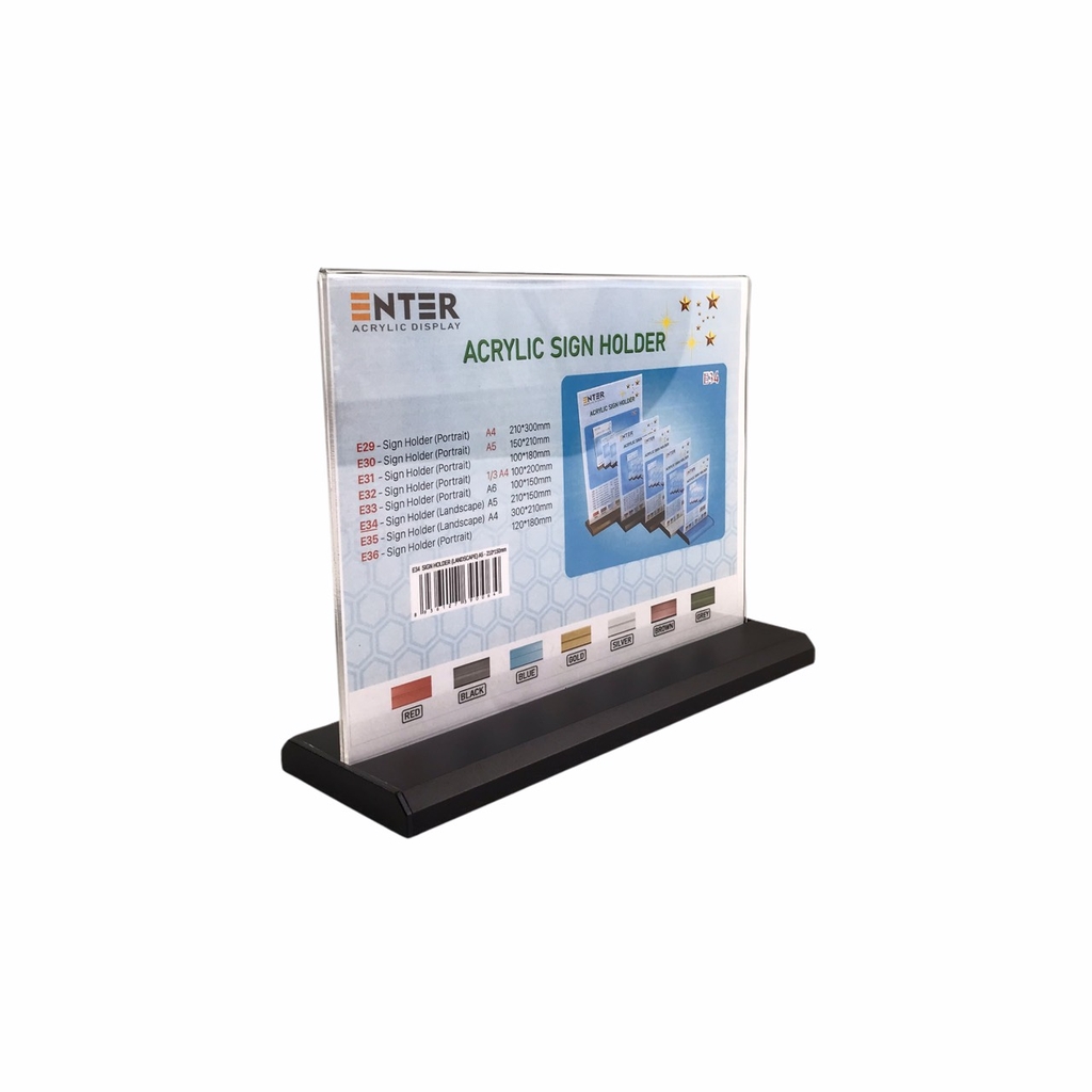 Kệ mica 2 mặt Enter E34 210x150mm đế nhôm A5 ngang, Kệ menu nhà hàng, Standee mica để bàn, Bảng quét mã QR Code (20)