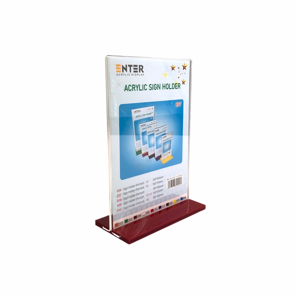 Kệ mica 2 mặt Enter E07 150x210mm đế lùa A5 đứng, Kệ menu nhà hàng, Standee mica để bàn, Bảng quét mã QR Code (20)