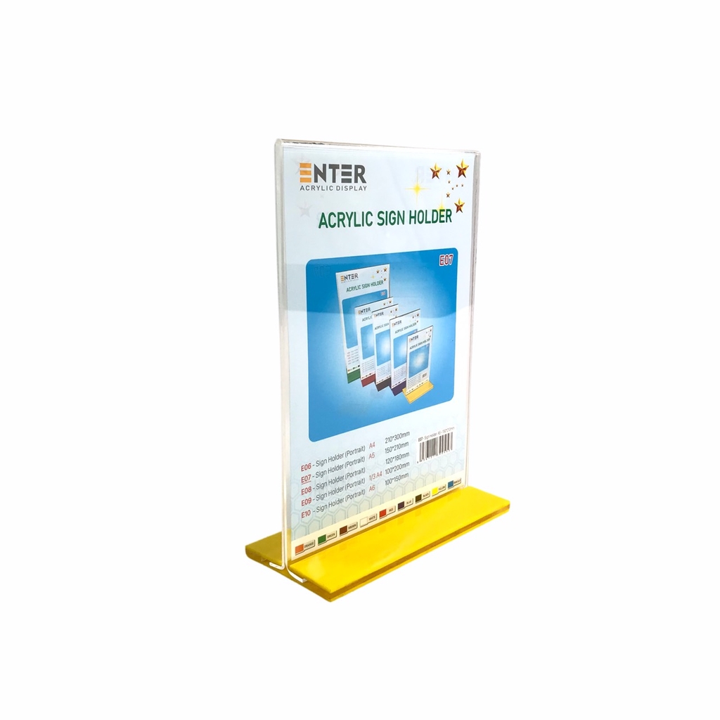 Kệ mica 2 mặt Enter E07 150x210mm đế lùa A5 đứng, Kệ menu nhà hàng, Standee mica để bàn, Bảng quét mã QR Code (20)