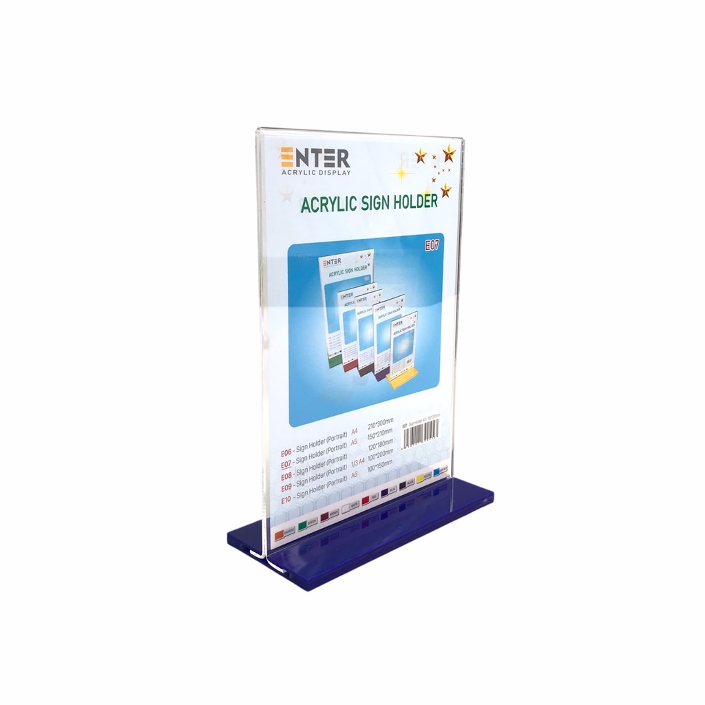 Kệ mica 2 mặt Enter E07 150x210mm đế lùa A5 đứng, Kệ menu nhà hàng, Standee mica để bàn, Bảng quét mã QR Code (20)