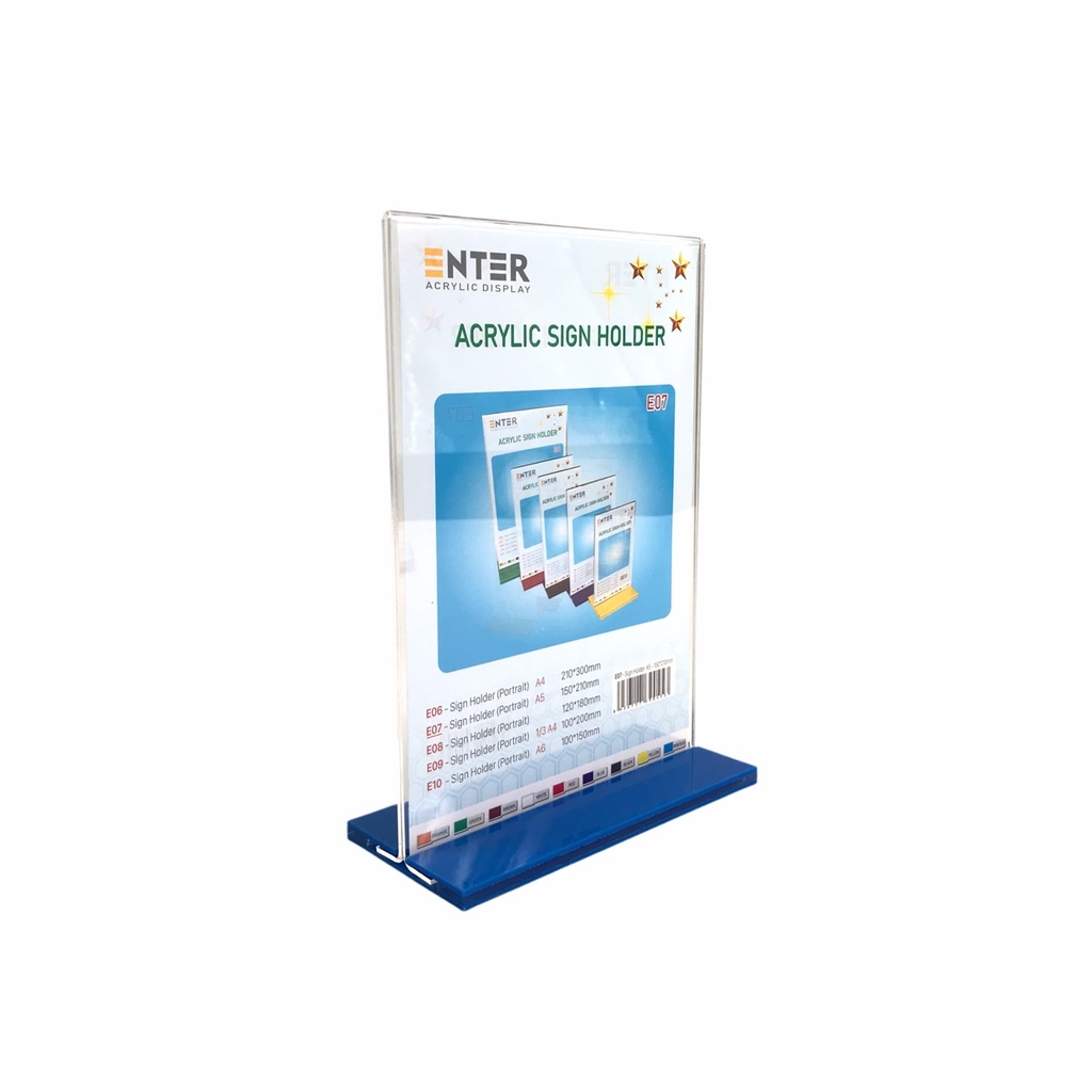 Kệ mica 2 mặt Enter E07 150x210mm đế lùa A5 đứng, Kệ menu nhà hàng, Standee mica để bàn, Bảng quét mã QR Code (20)