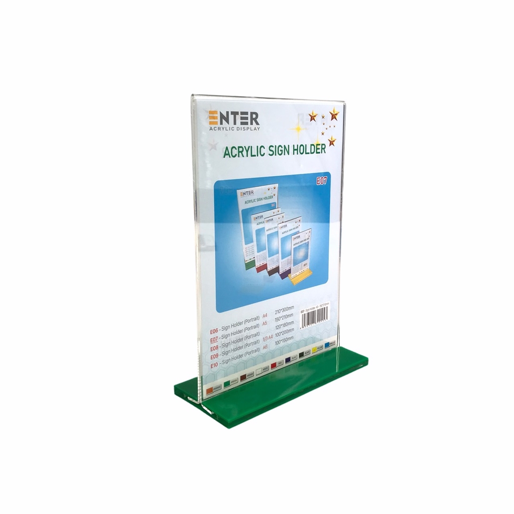 Kệ mica 2 mặt Enter E07 150x210mm đế lùa A5 đứng, Kệ menu nhà hàng, Standee mica để bàn, Bảng quét mã QR Code (20)