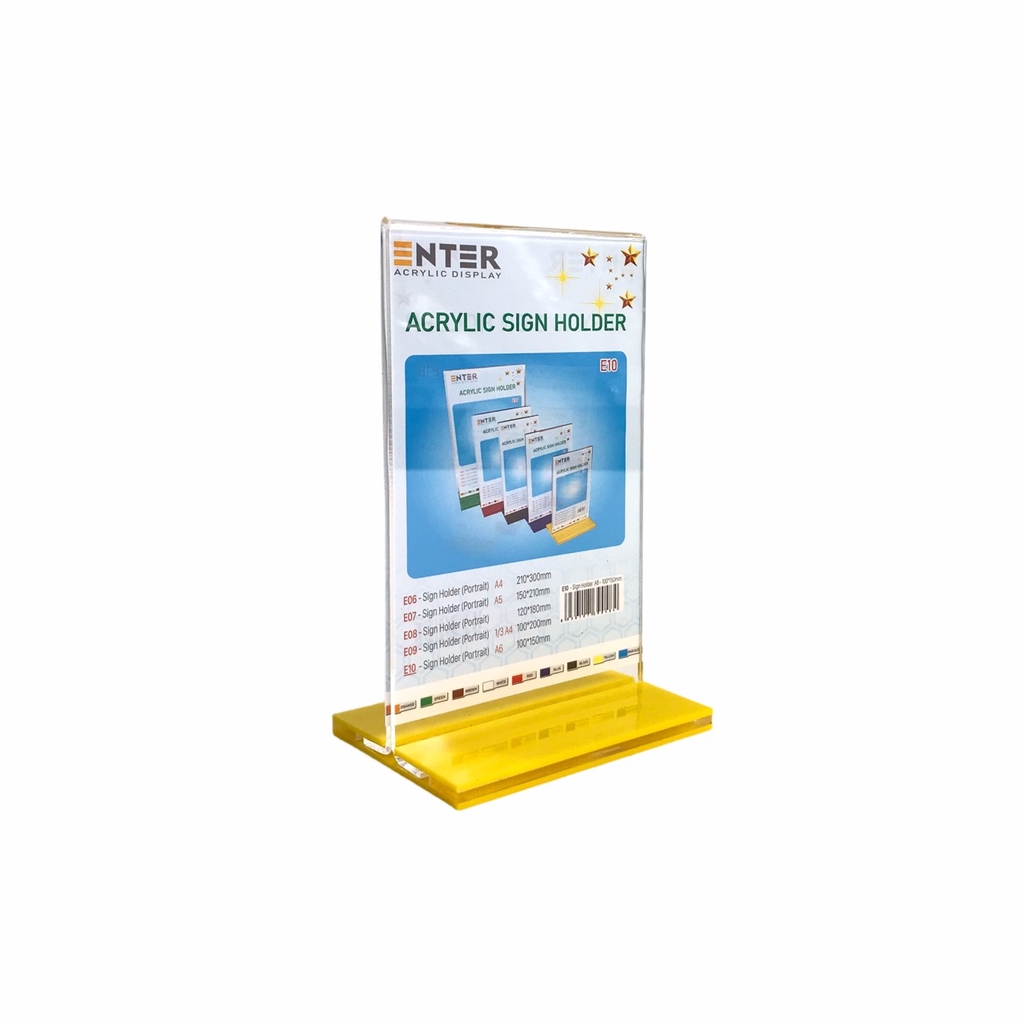 Kệ mica 2 mặt Enter E10 100x150mm đế lùa, Kệ menu nhà hàng, Standee mica để bàn, Bảng quét mã QR Code (20)