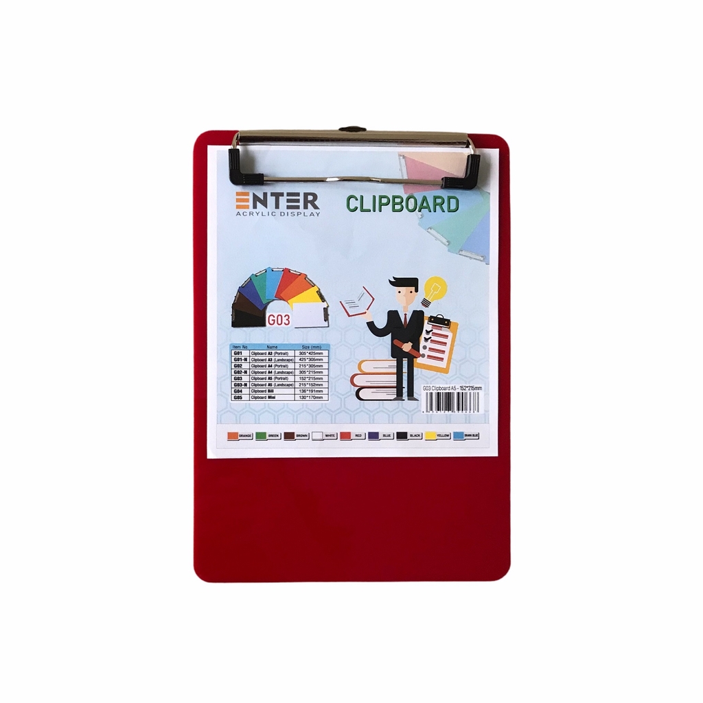 Bìa trình ký mica Enter G03 16.5x21.5cm A5 đứng (20)