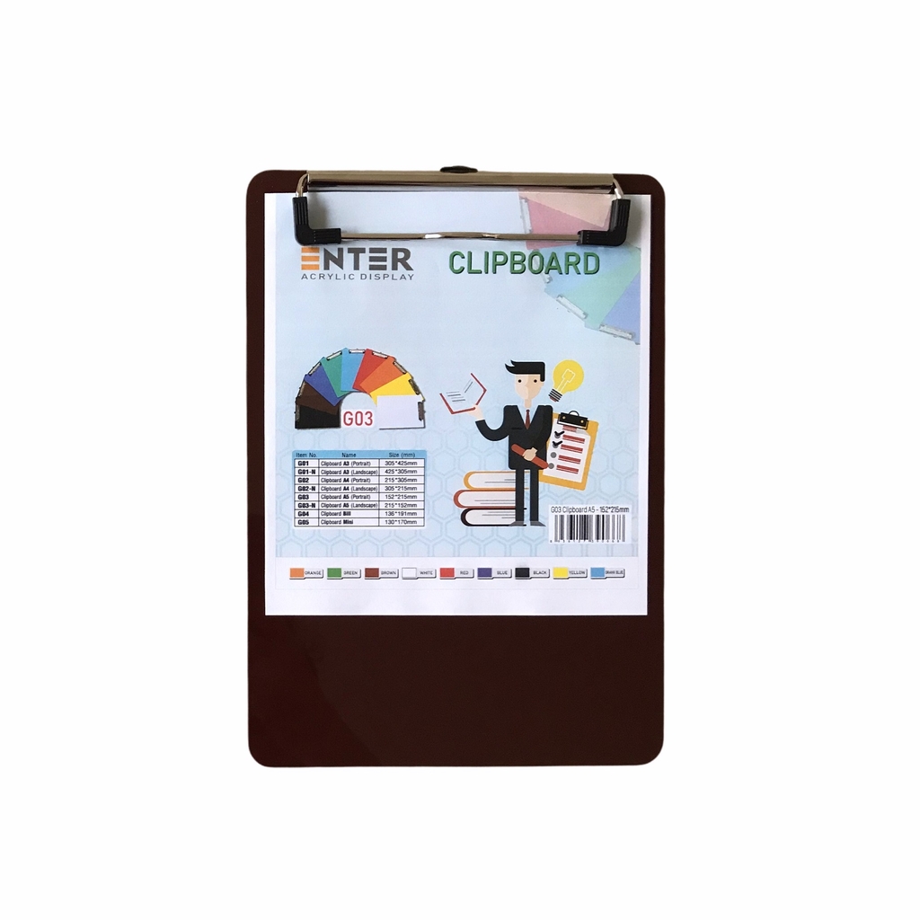 Bìa trình ký mica Enter G03 16.5x21.5cm A5 đứng (20)