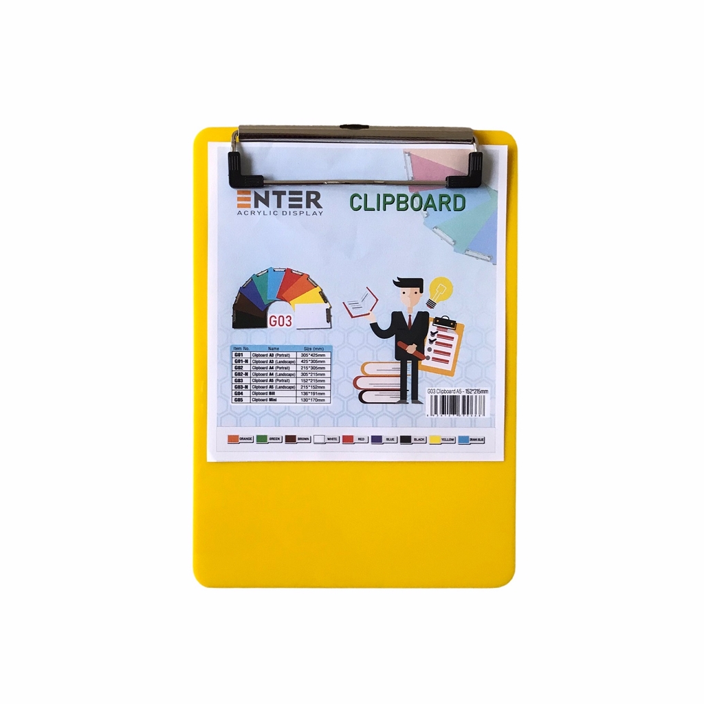 Bìa trình ký mica Enter G03 16.5x21.5cm A5 đứng (20)