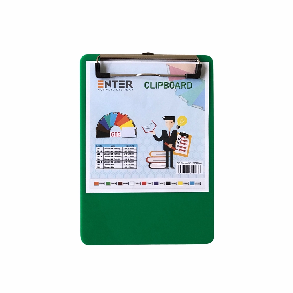 Bìa trình ký mica Enter G03 16.5x21.5cm A5 đứng (20)