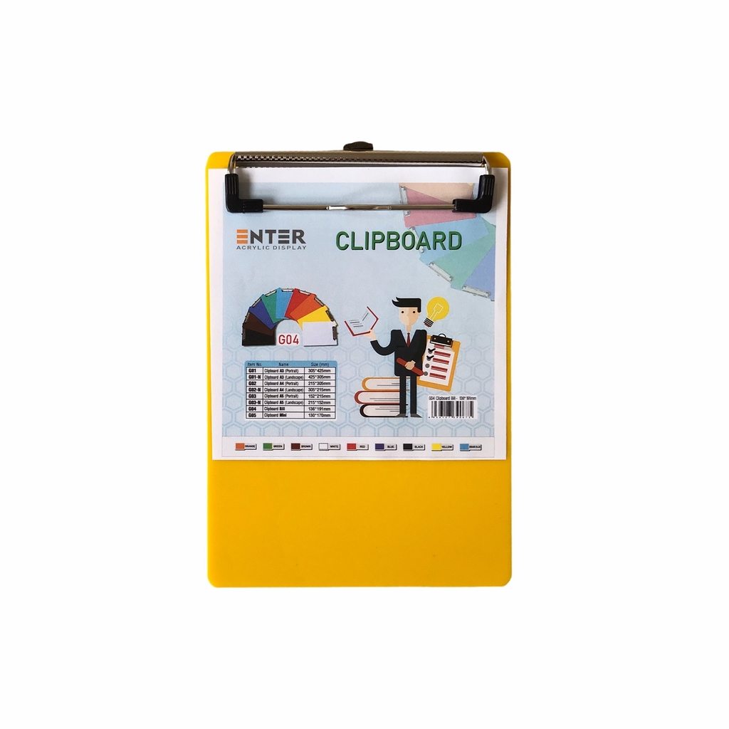 Bìa trình ký mica Enter G04 13.5x19cm kẹp hóa đơn (20)