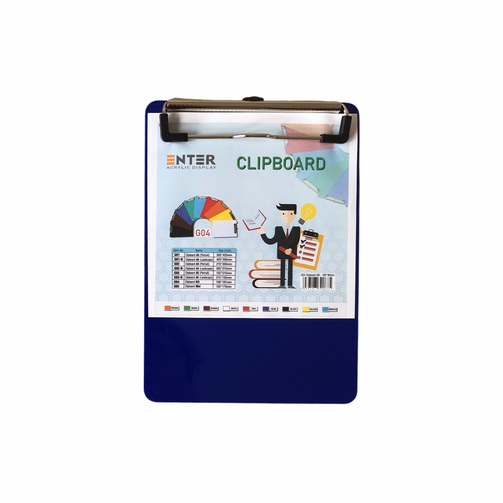 Bìa trình ký mica Enter G04 13.5x19cm kẹp hóa đơn (20)