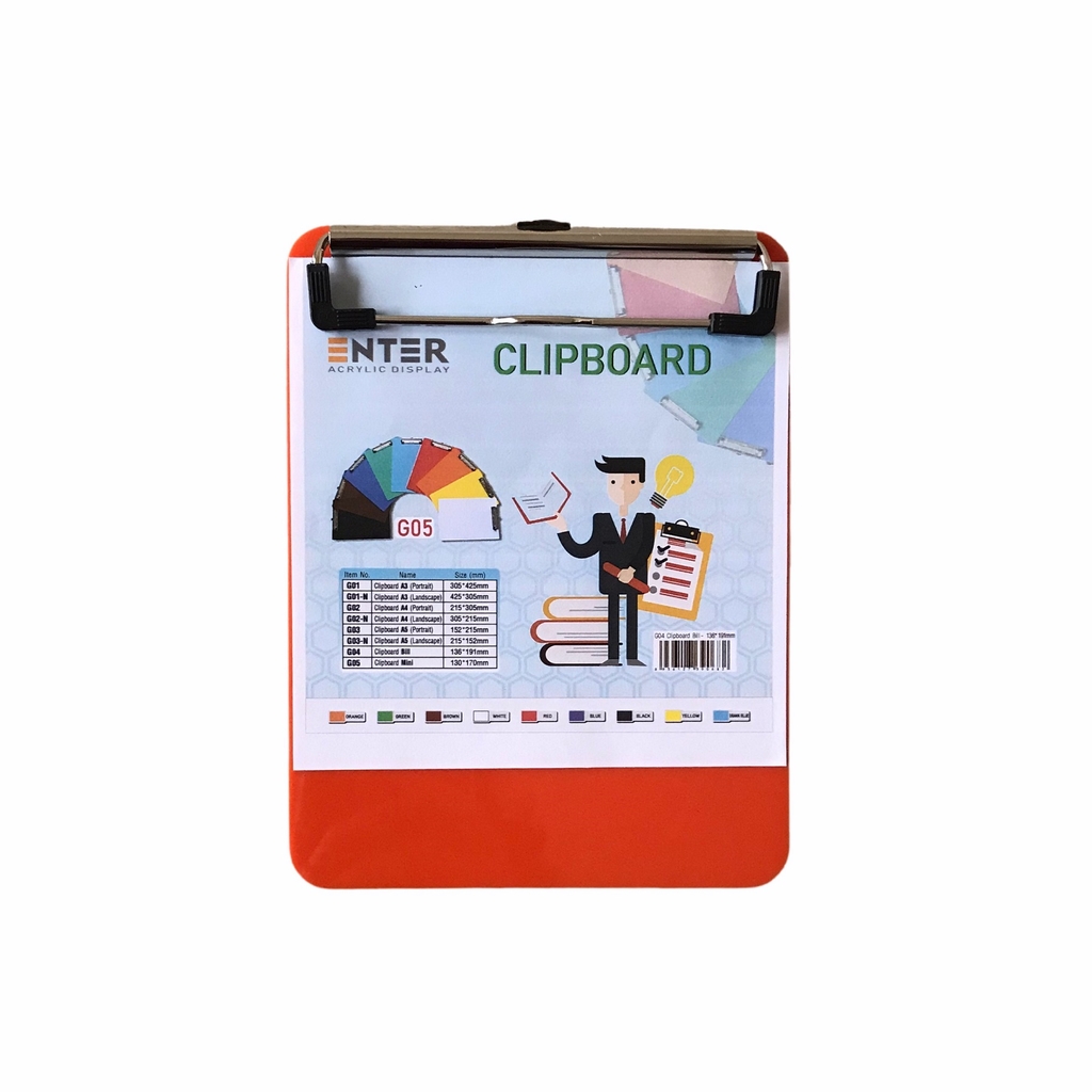 Bìa trình ký mica Enter G05 13x17cm kẹp mini (20)