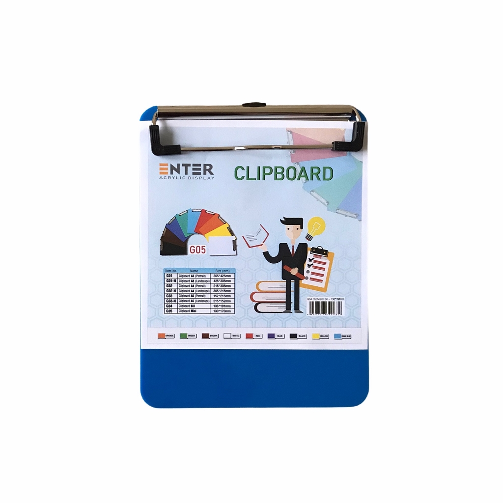 Bìa trình ký mica Enter G05 13x17cm kẹp mini (20)