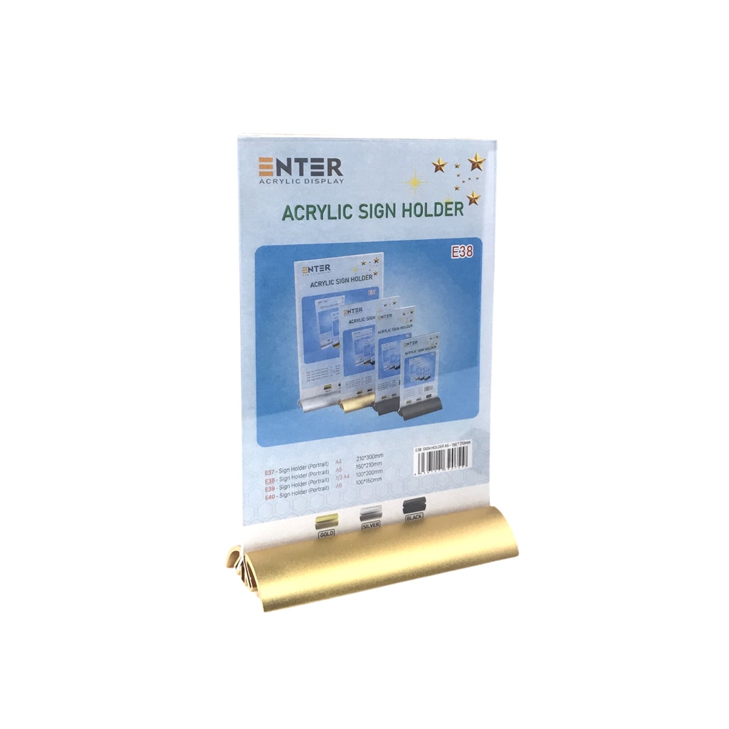 Kệ mica 2 mặt Enter E38 150x210mm đế nhôm cao cấp A5, Kệ menu nhà hàng, Standee mica để bàn, Bảng quét mã QR Code (20)