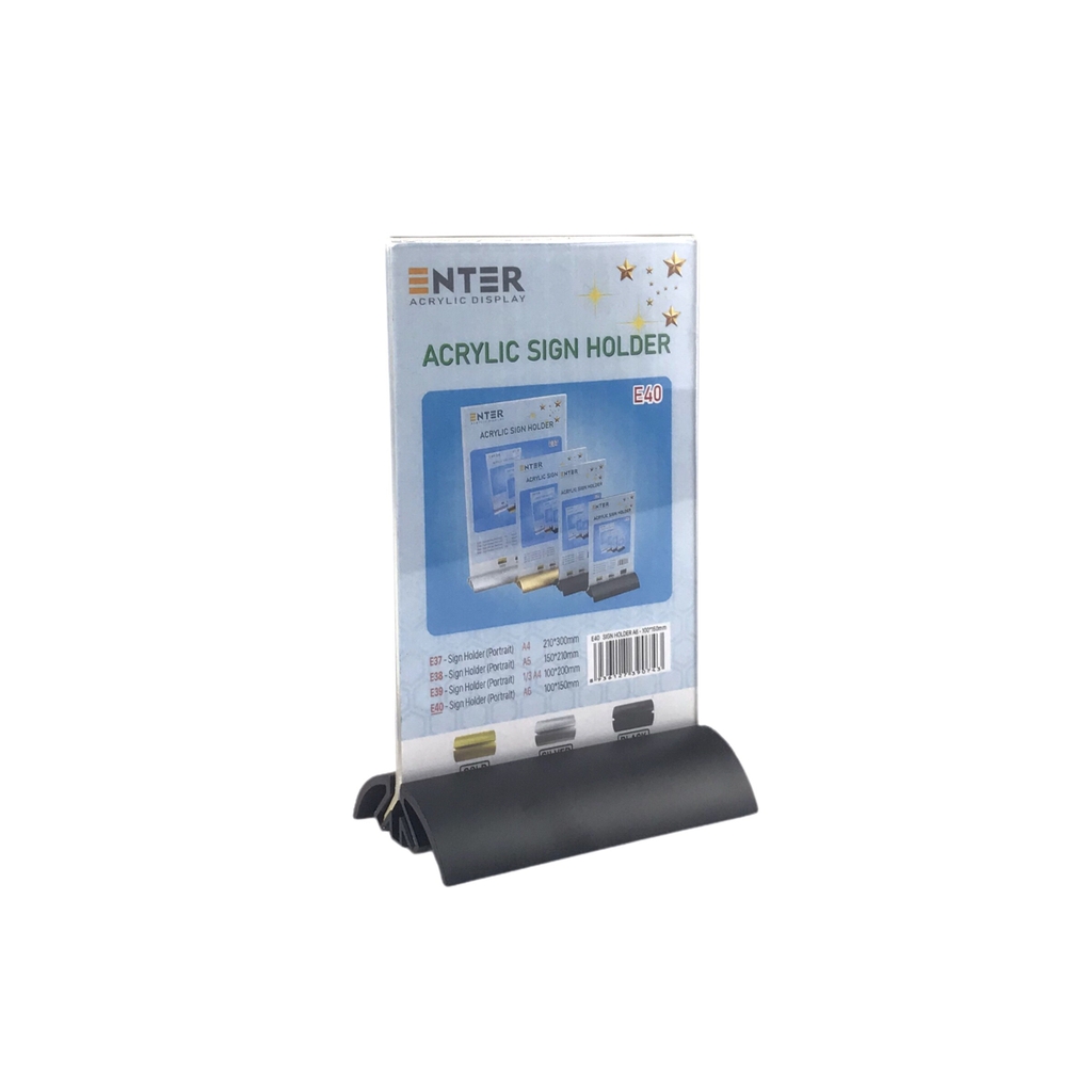 Kệ mica 2 mặt Enter E40 100x150mm đế nhôm cao cấp A6, Kệ menu nhà hàng, Standee mica để bàn, Bảng quét mã QR Code (20)