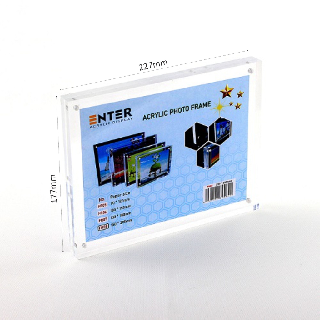 Khung hình mica cao cấp Enter FR08 150x200mm mica 10mmx2, Khung ảnh để bàn nam châm, Khung bằng khen (10)