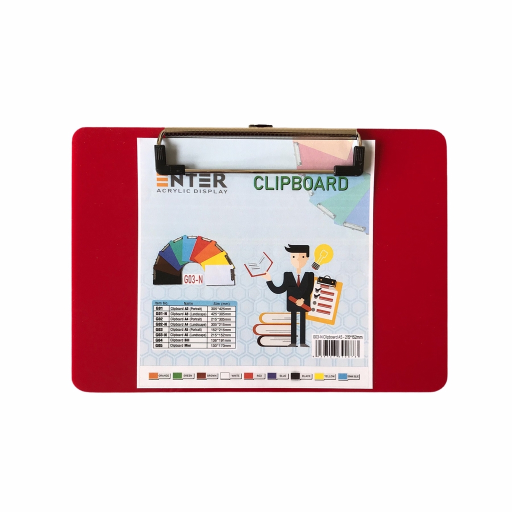 Bìa trình ký mica Enter G03-N 21.5x16.5cm A5 ngang (20)