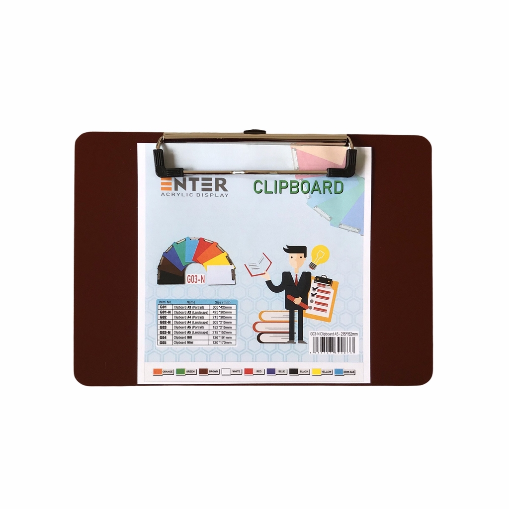 Bìa trình ký mica Enter G03-N 21.5x16.5cm A5 ngang (20)