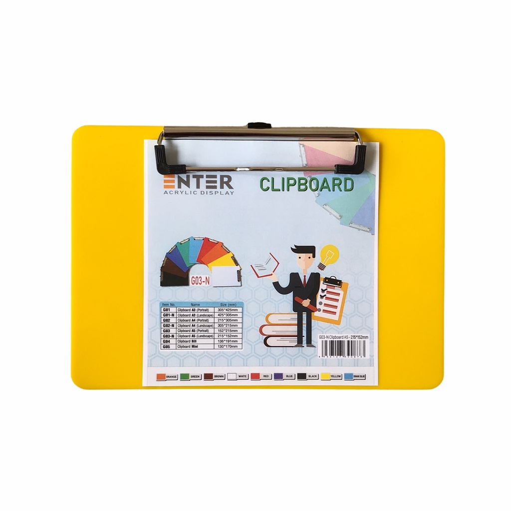 Bìa trình ký mica Enter G03-N 21.5x16.5cm A5 ngang (20)