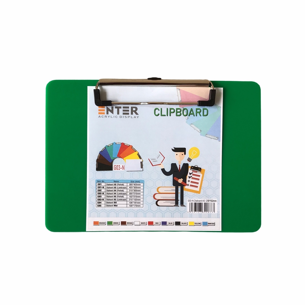 Bìa trình ký mica Enter G03-N 21.5x16.5cm A5 ngang (20)