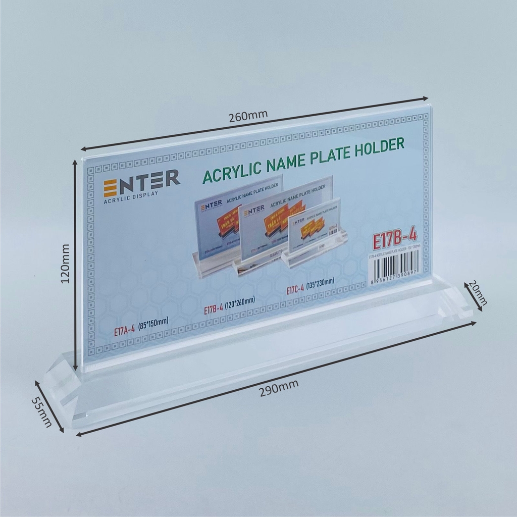 Kệ mica 2 mặt Enter E17B 26x12cm đế mica 29x5.5cm dày 20mm (10)