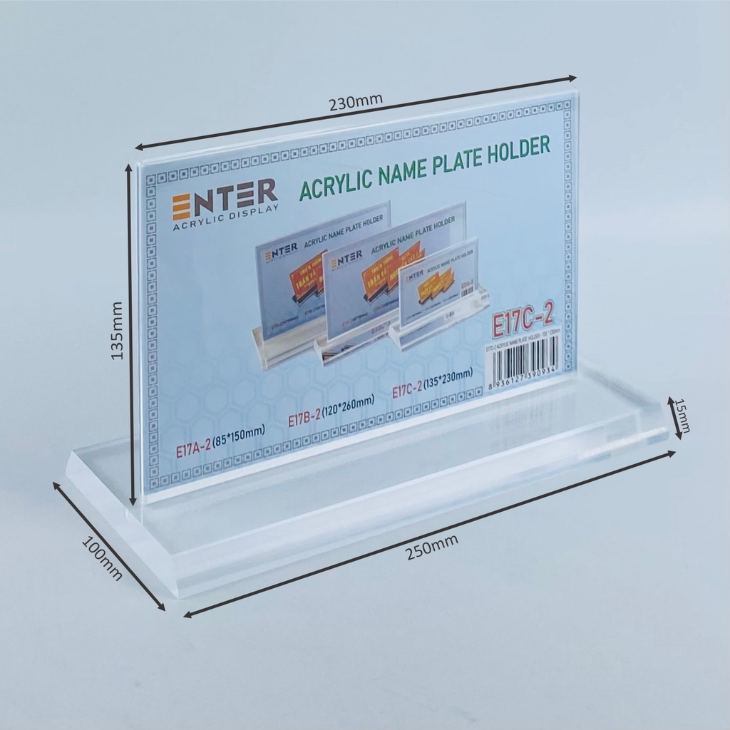 Kệ mica 2 mặt Enter E17C 23x13.5cm đế 25x10cm dày 15mm (10)