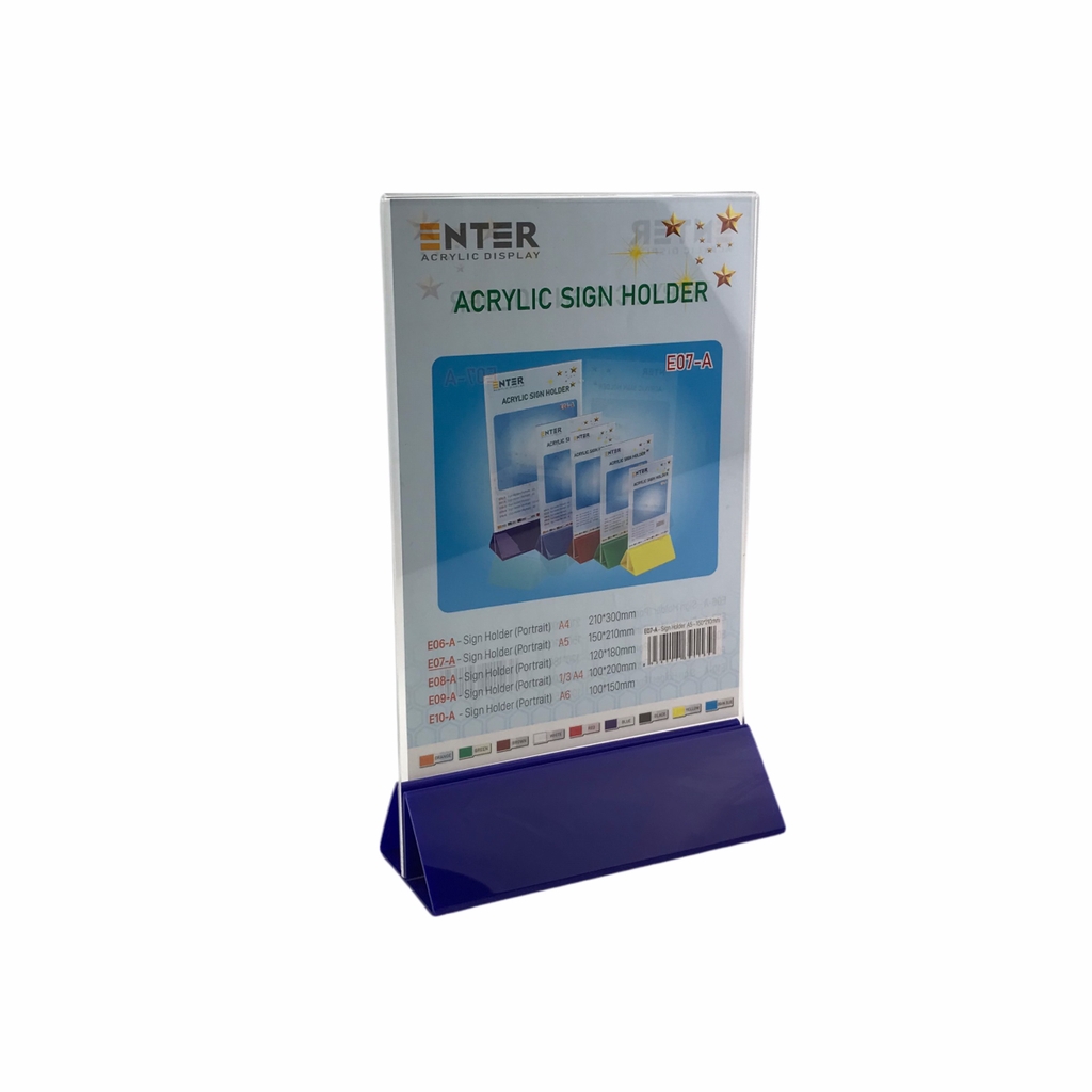 Kệ mica 2 mặt Enter E07-A 150x210mm đế lùa uốn chân chữ A, Kệ menu nhà hàng, Standee mica để bàn, Bảng quét mã QR Code (20)