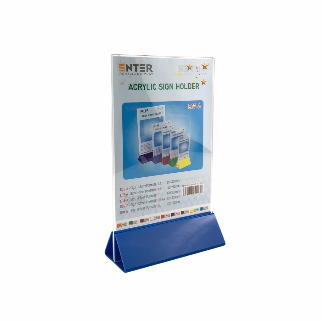 Kệ mica 2 mặt Enter E07-A 150x210mm đế lùa uốn chân chữ A, Kệ menu nhà hàng, Standee mica để bàn, Bảng quét mã QR Code (20)