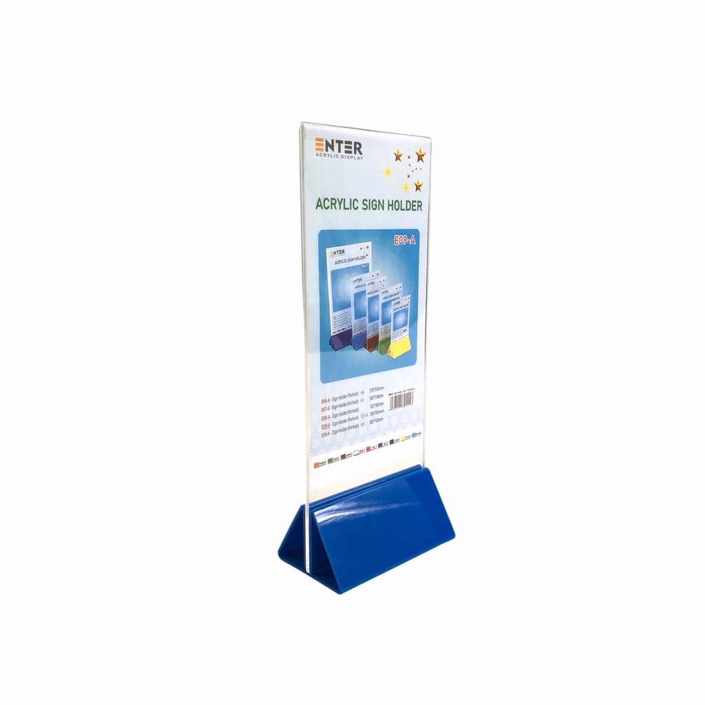 Kệ mica 2 mặt Enter E09-A 100x210mm đế lùa uốn chân chữ A, Kệ menu nhà hàng, Standee mica để bàn, Bảng quét mã QR Code (20)