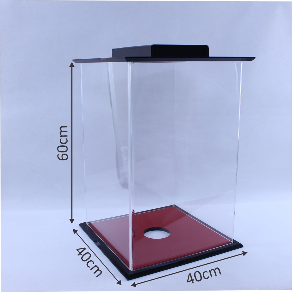 Hộp mica Enter BOX201 30x20x30cm mica dày 5mm, đế đen 10mm, đèn led