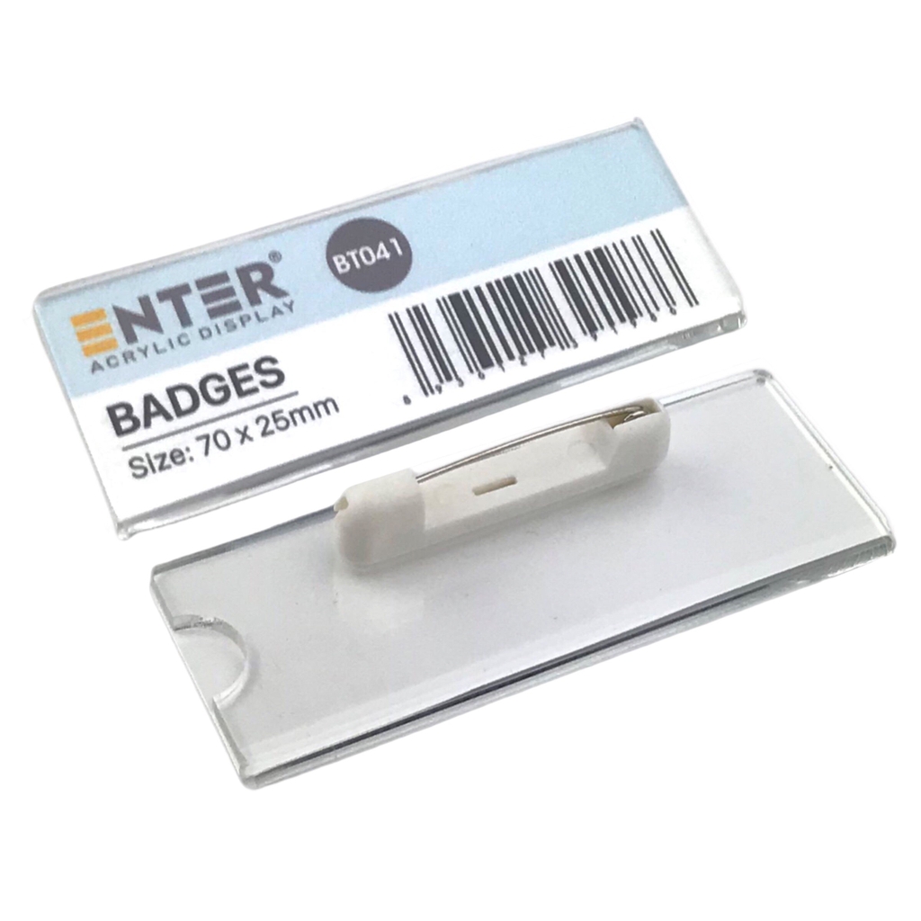 Phôi thẻ tên mica / bảng tên mica Enter BT040 / BT041 gắn kim K004A (10,50)