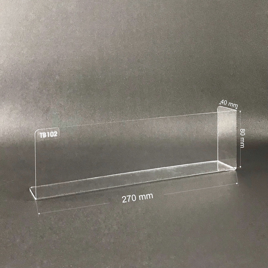 Kệ mica chữ L Enter TB101 / TB102 270x40x80mm mica dày 2mm (20)