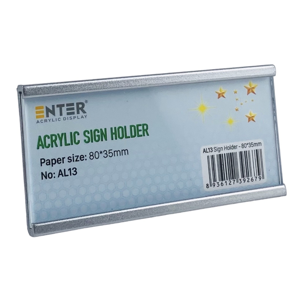 Bảng thông tin nhôm Enter AL13 80x35mm, Khung thông tin sản phẩm, Khung bảng giá siêu thị, Tag thông tin mini (20)