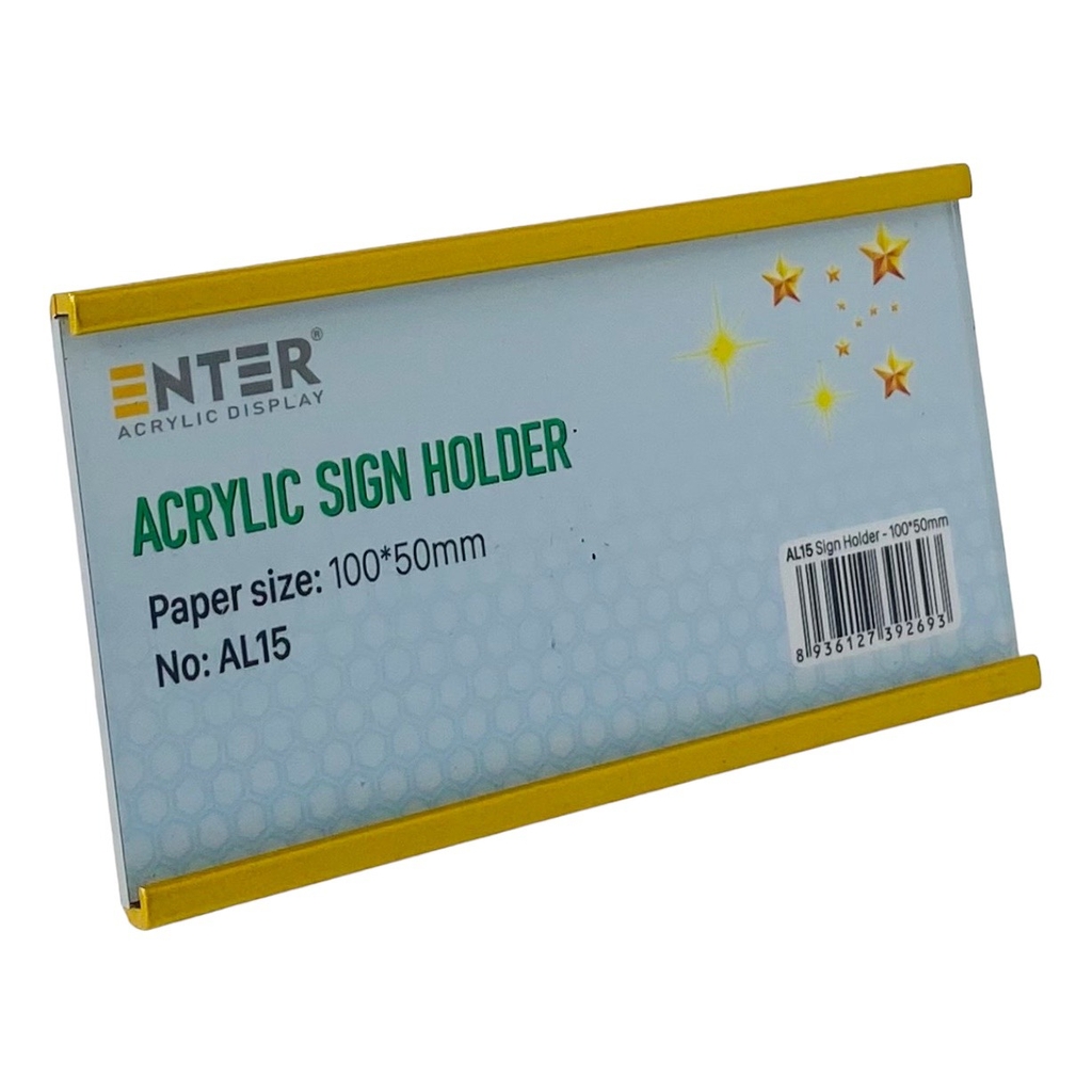 Bảng thông tin nhôm Enter AL15 100x50mm, Khung thông tin sản phẩm, Khung bảng giá siêu thị, Tag thông tin mini (20)