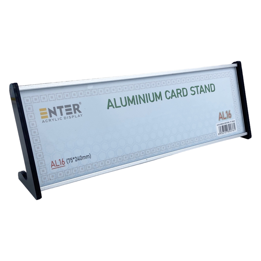 Kệ nhôm chức vụ 1 mặt Enter AL16 75x240mm, Biển chức danh, Bảng tên để bàn (20)