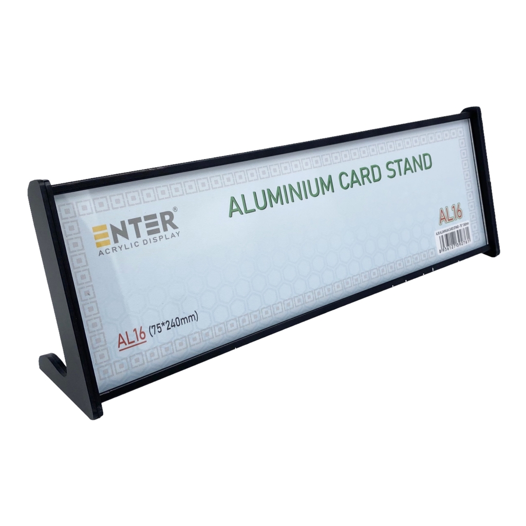 Kệ nhôm chức vụ 1 mặt Enter AL16 75x240mm, Biển chức danh, Bảng tên để bàn (20)
