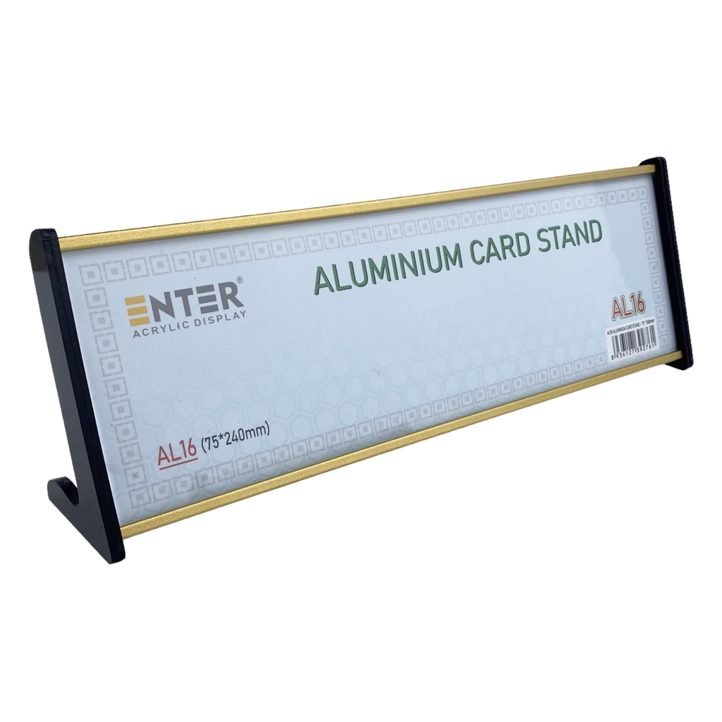 Kệ nhôm chức vụ 1 mặt Enter AL16 75x240mm, Biển chức danh, Bảng tên để bàn (20)