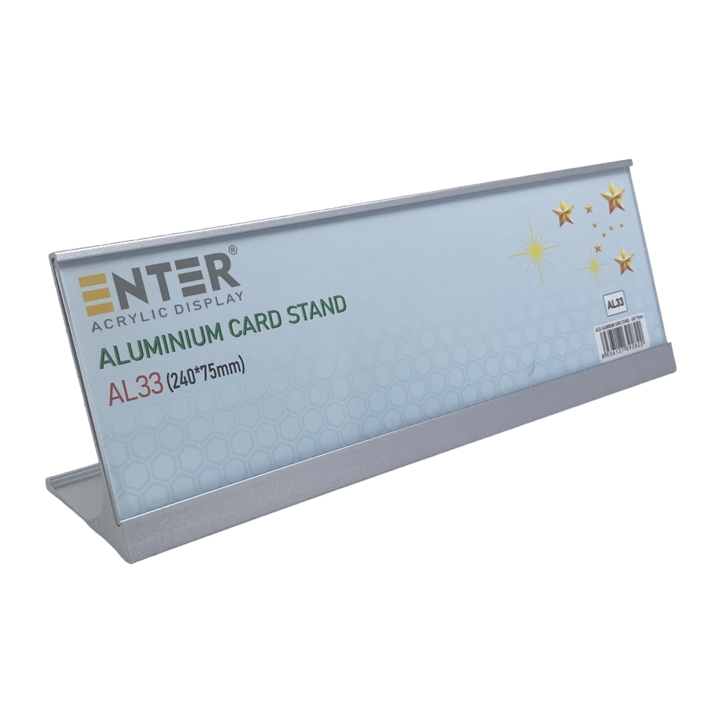 Bảng thông tin để bàn nhôm Enter AL33 240x75mm, Biển chức danh, Bảng tên để bàn, Kệ chức vụ (20)
