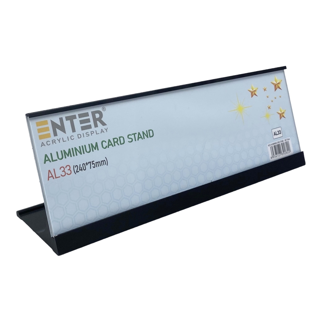 Bảng thông tin để bàn nhôm Enter AL33 240x75mm, Biển chức danh, Bảng tên để bàn, Kệ chức vụ (20)