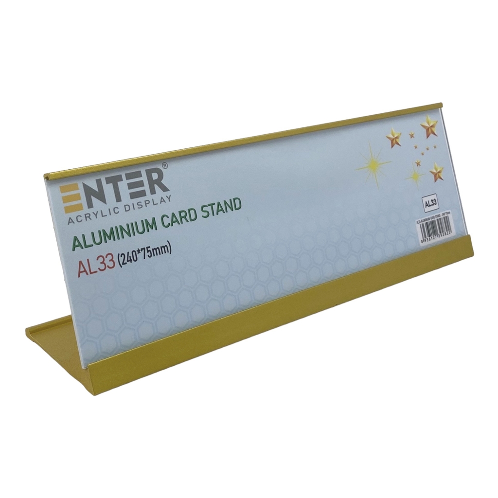 Bảng thông tin để bàn nhôm Enter AL33 240x75mm, Biển chức danh, Bảng tên để bàn, Kệ chức vụ (20)