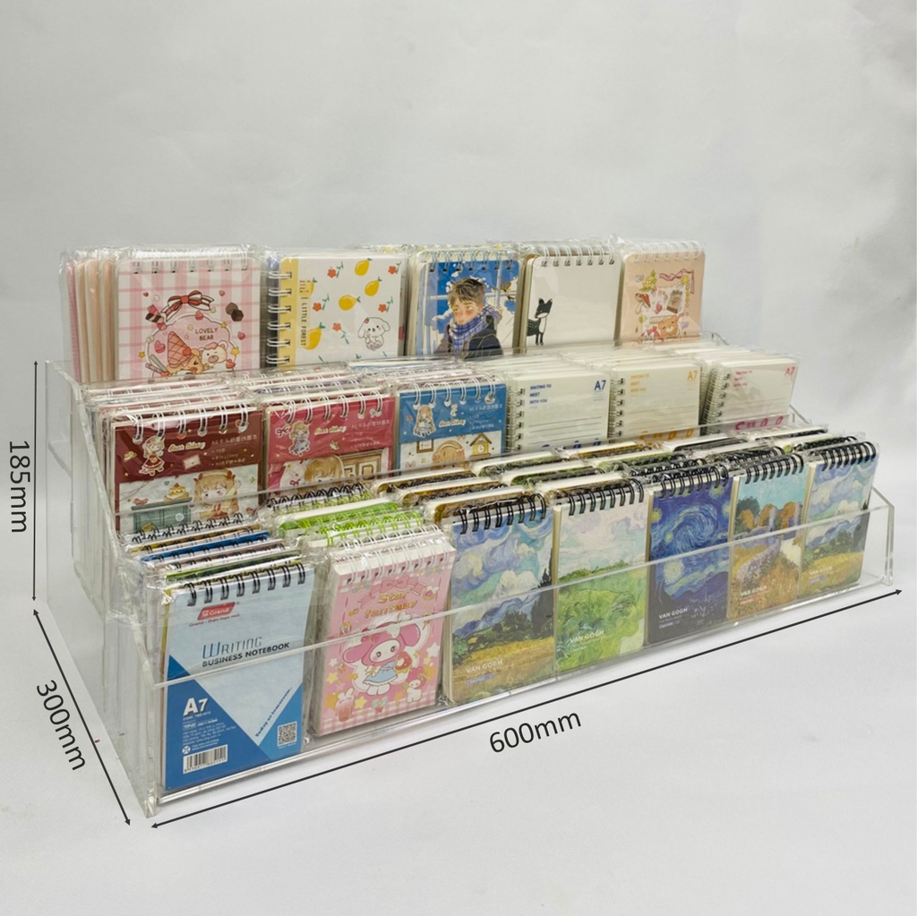 Kệ trưng bày sổ mica Enter TBNS12 3 tầng 600x300x185mm