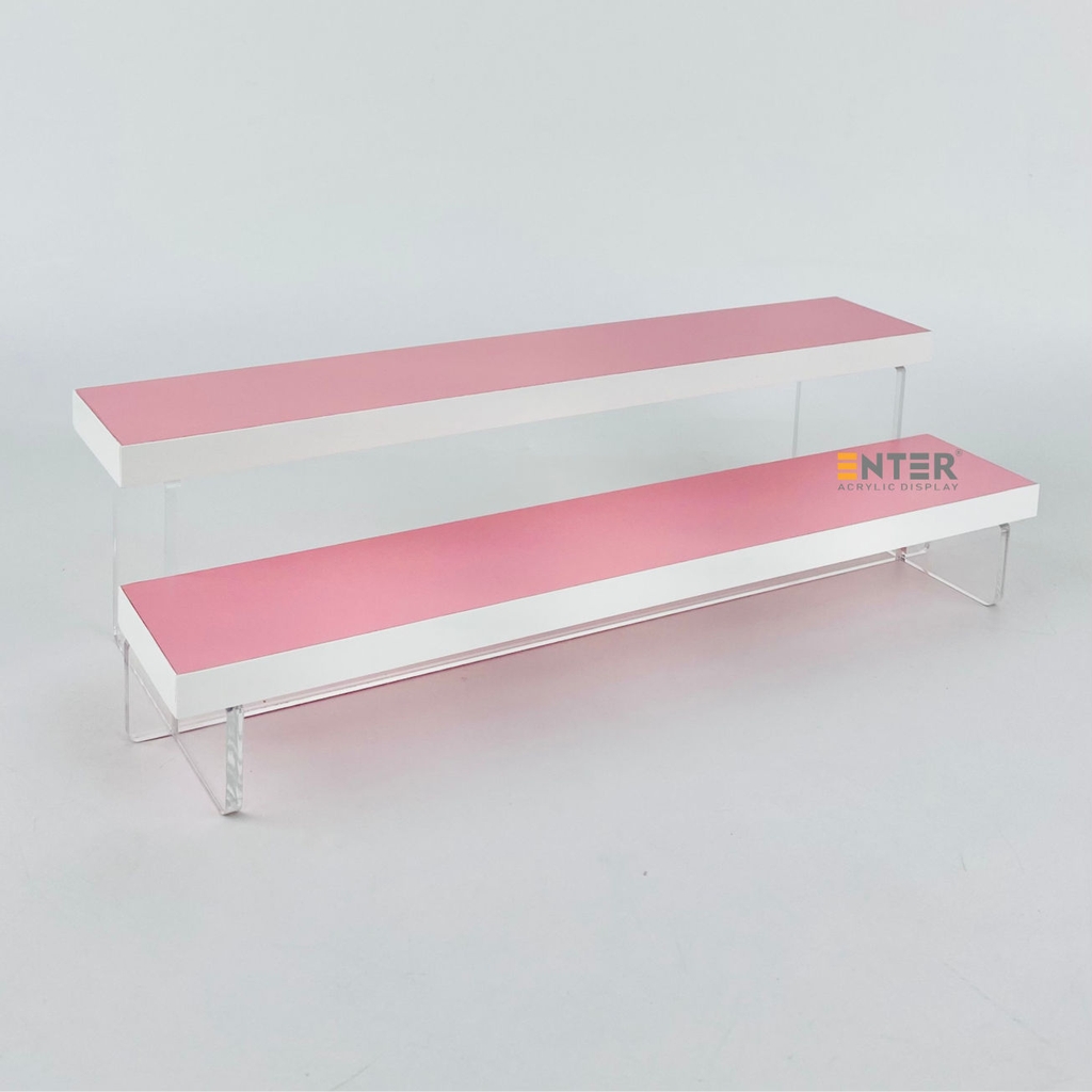 Kệ trưng bày Enter TB213 2 tầng 300x112x83mm, Kệ bậc thang để bàn, Kệ trưng bày nước hoa, mô hình