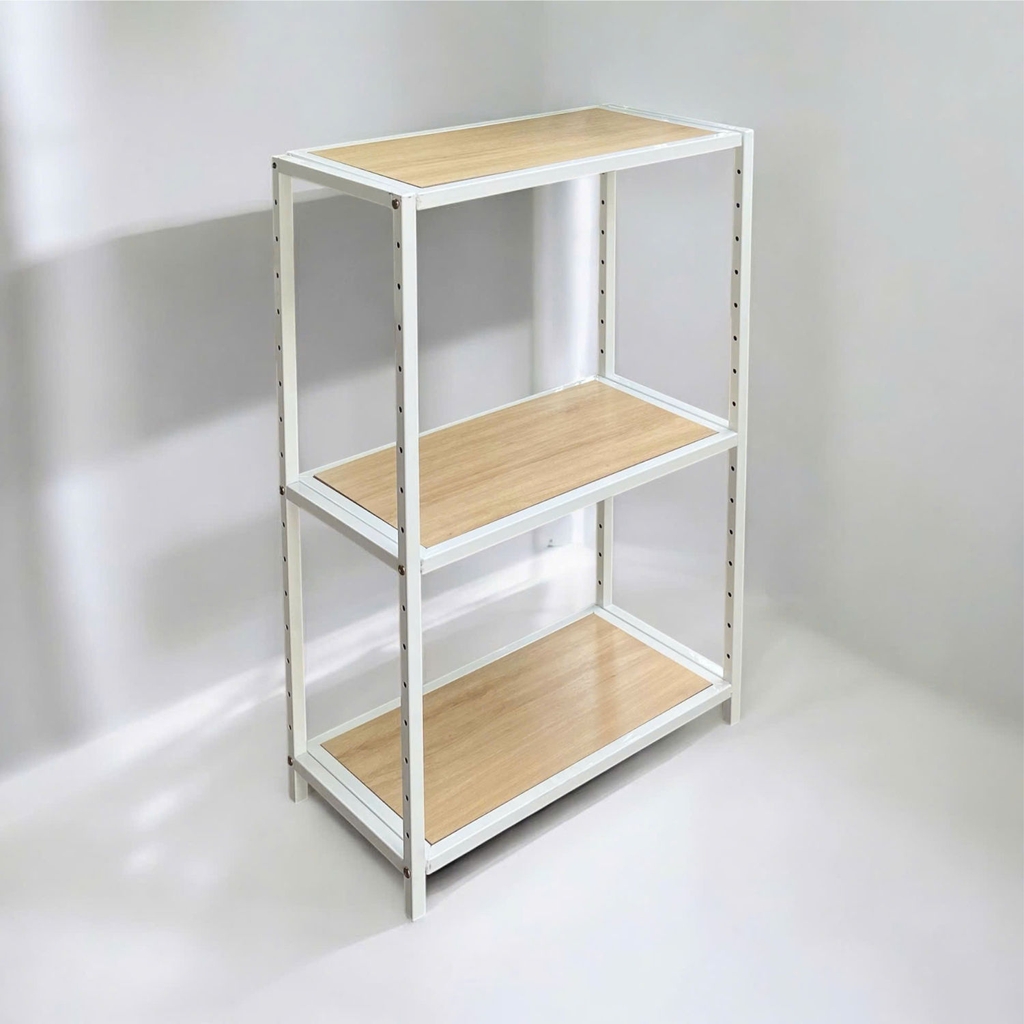 Kệ sắt 3 tầng Enter KG8090-3 80x30x90cm, Kệ đa năng nâng hạ tầng, Kệ sắt tầng gỗ, Giá sắt