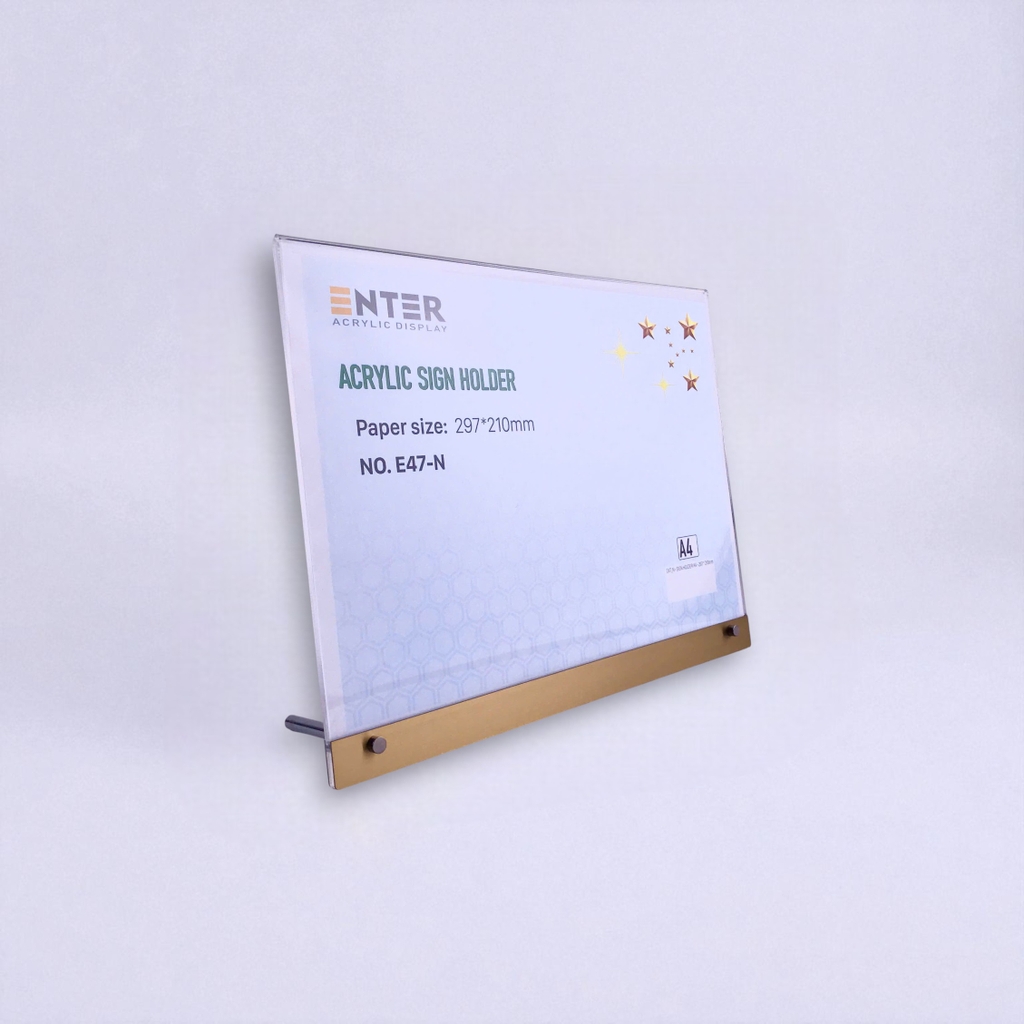 Kệ mica 1 mặt Enter E47-N 300x210mm liên kết bulon A4 ngang